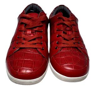 Aldo Men's Red Crocodile Pattern  Casual Sneakers Size